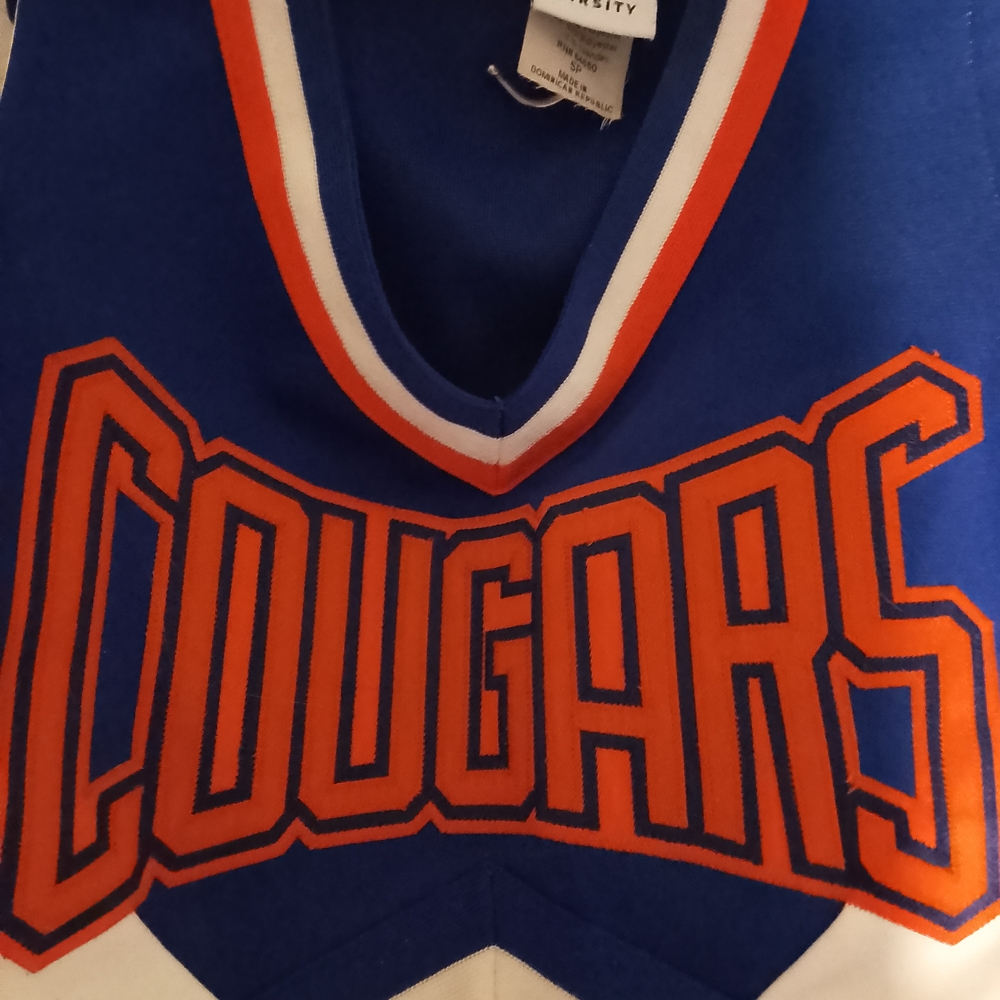 CIUGARS Varsity Blue & Orange Athletic Cheerleading Top or Halloween Costume XS - Picture 2 of 11
